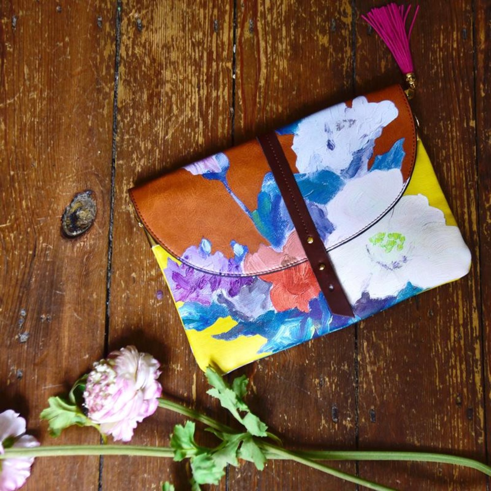 Clutch Bag - Floral Oil Painting